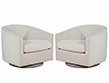 Pair of Modern Mid-Century Style Swivel Living Room Chairs