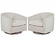 Pair of Modern Mid-Century Style Swivel Living Room Chairs