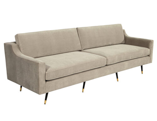 Vintage Mid-Century Modern Sofa in Designer Velvet