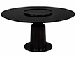 Custom Modern Round Black Oak Dining Table