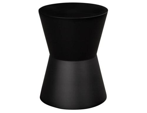 Modern Geometric Shaped Accent Table in Black Lacquer