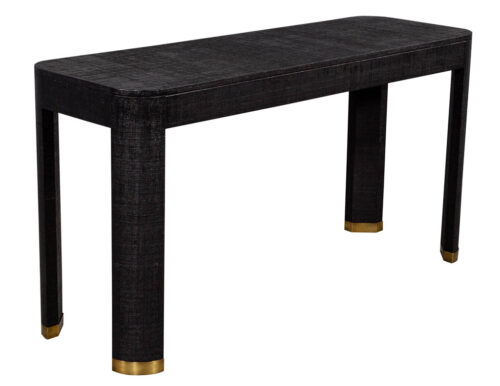 Modern Black Linen Clad Console Table