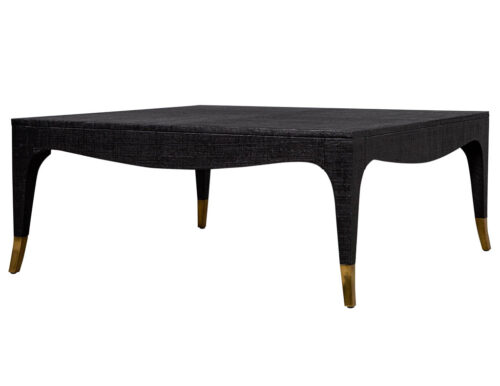 Modern Black Linen Clad Coffee Table