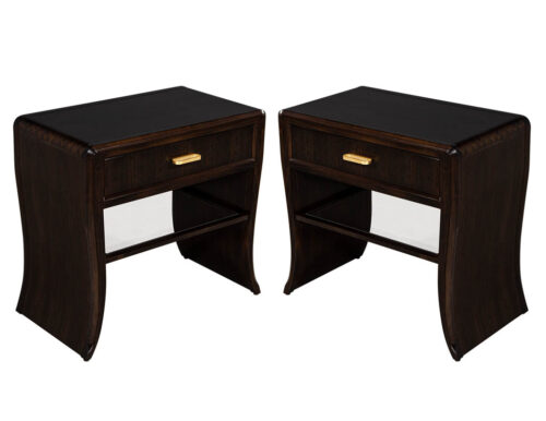 Pair of Water Fall Mozambique and Mahogany Night Stands