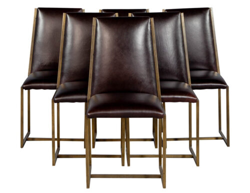 Set of 6 Brass Dining Chairs by Mastercraft