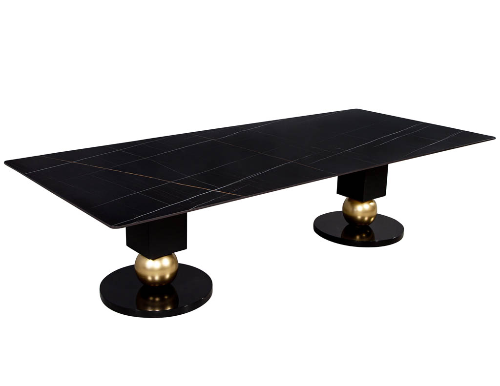 DS-5135-Custom-Modern-Porcelain-Black-Dining-Table-with-Gold-Leaf-Pedestals-001