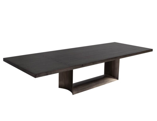 Custom Modern Dining Table with Metal Base