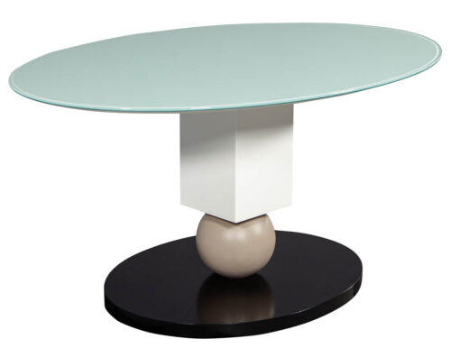 Custom Glass Top Modern Dining Table