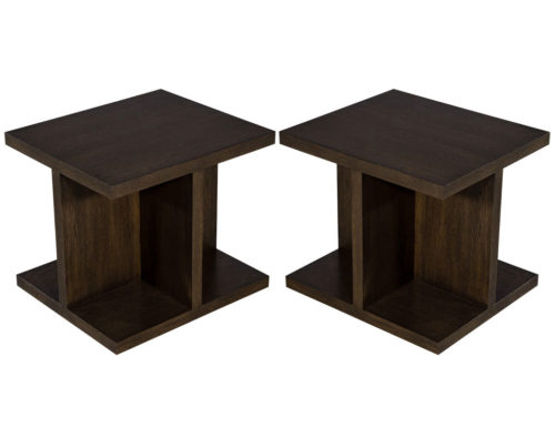 Pair of Custom Modern Geometric End Tables