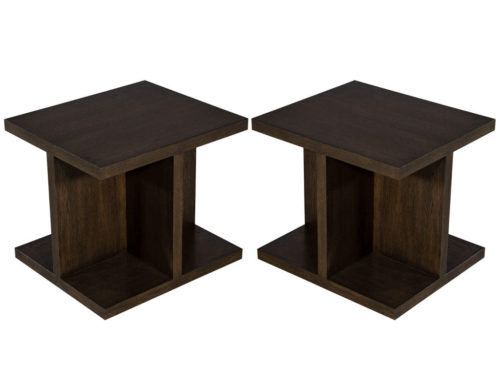 Pair of Custom Modern Geometric End Tables