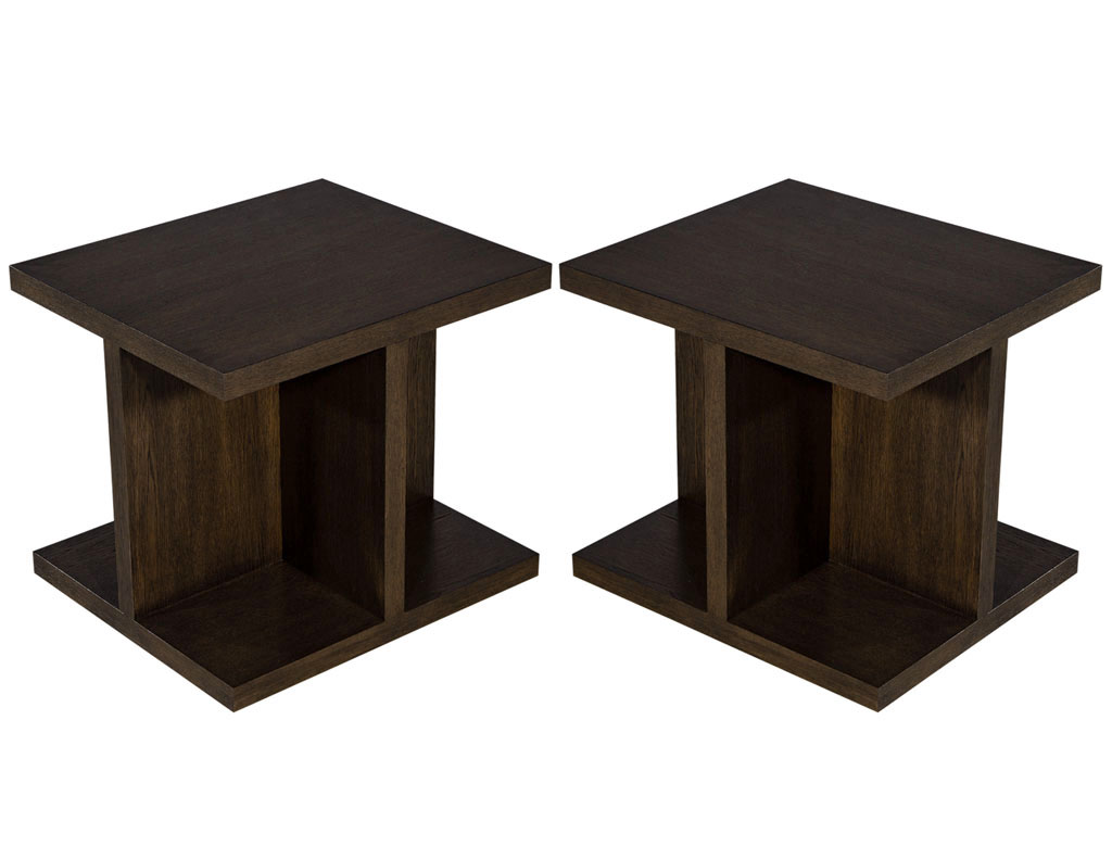 Pair of Custom Modern Geometric End Tables Carrocel Fine Furniture