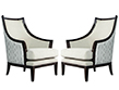 Pair of Modern Art Deco Style Curved Back Lounge Chairs by Carrocel