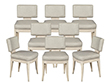 Set of 8 Custom Modern Leather Dining Chairs with Washed Finish