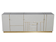 Modern Lacquered Buffet Credenza Sideboard with Brass Detail
