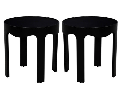 Modern Round Black Side Tables