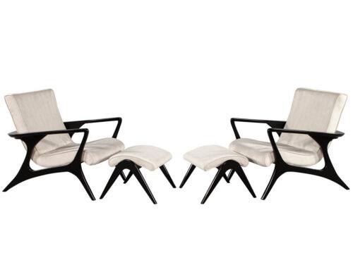 Pair of Mid-Century Modern Contour Lounge Chairs by Vladimir Kagan