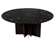 Modern Round Black Marble Top Dining Table