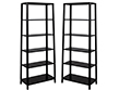 Pair of Modern Black Bookcases in Solid Wood