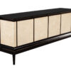 B-2075-Modern-Black-Lacquered-Sideboard-Faux-Parchment-Fronts-004