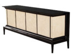 B-2075-Modern-Black-Lacquered-Sideboard-Faux-Parchment-Fronts-006