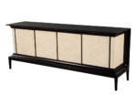 B-2075-Modern-Black-Lacquered-Sideboard-Faux-Parchment-Fronts-007