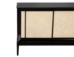 B-2075-Modern-Black-Lacquered-Sideboard-Faux-Parchment-Fronts-008