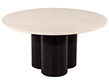 Custom Modern Round Oak Dining Table Washed Finish