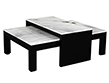 Custom Modern Stone Top Cocktail Table with Nesting Table Design