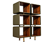 Modern Leather Clad Bookcase