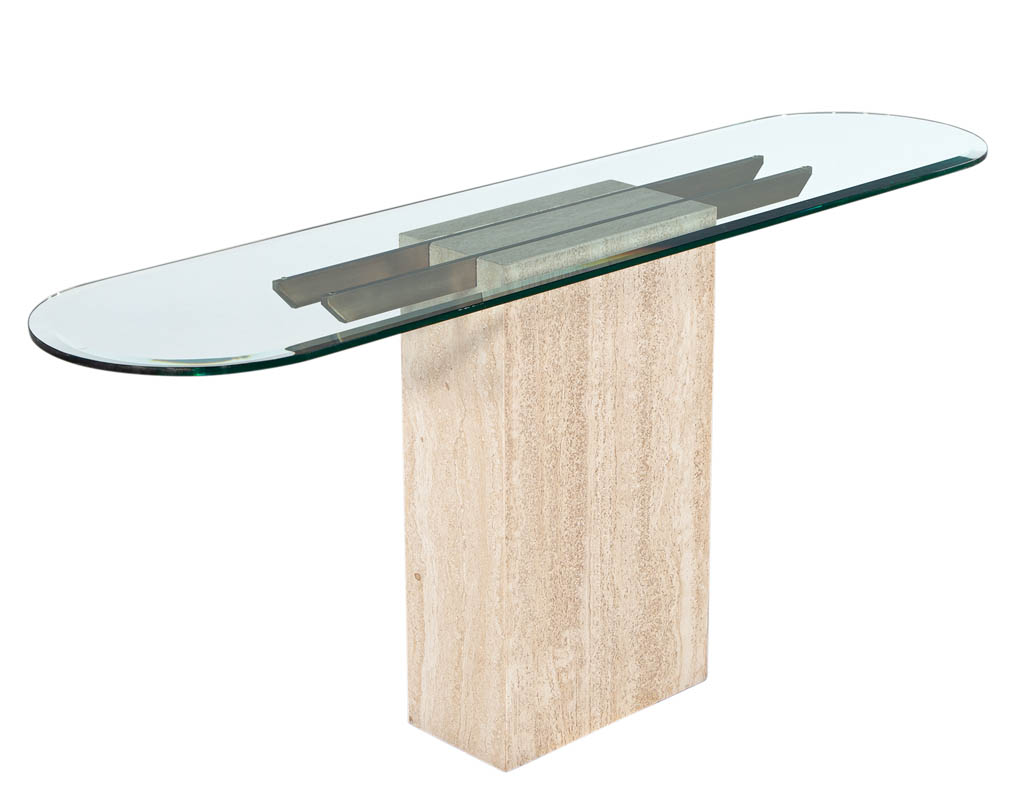 CE-3357-Original-Italian-Glass-Top-Travertine-Console-Table-001