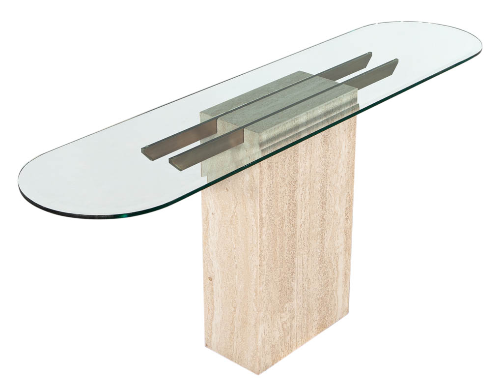CE-3357-Original-Italian-Glass-Top-Travertine-Console-Table-006