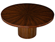 Custom Modern Round Walnut Dining Table in Sunburst Pattern