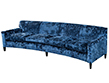 Restored Vintage Blue Velvet Curved Back Sofa