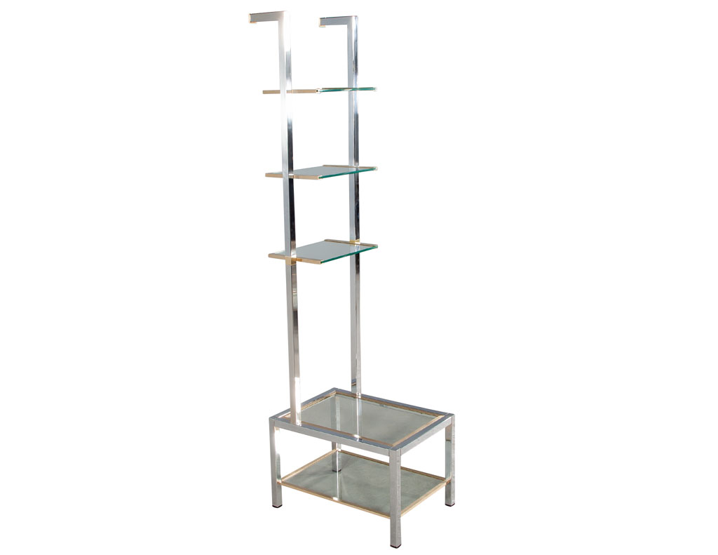 C-3101-Pair-Modern-Stainless-Steel-Brass-Bookshelves-Wall-Units-003