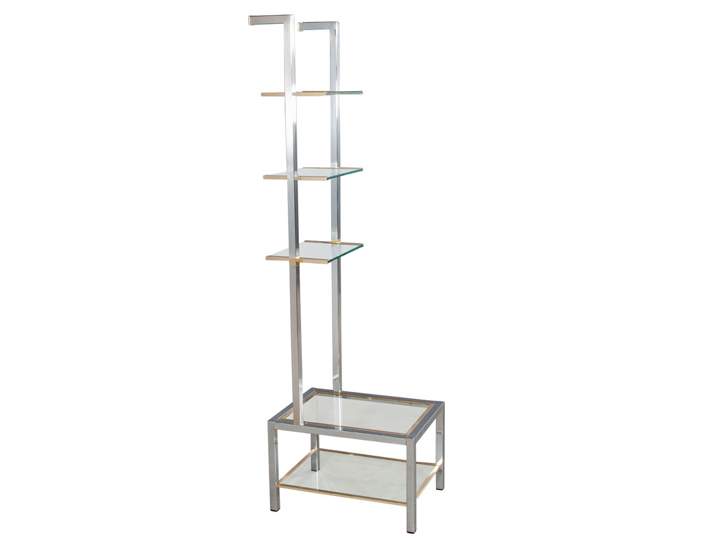 C-3101-Pair-Modern-Stainless-Steel-Brass-Bookshelves-Wall-Units-004