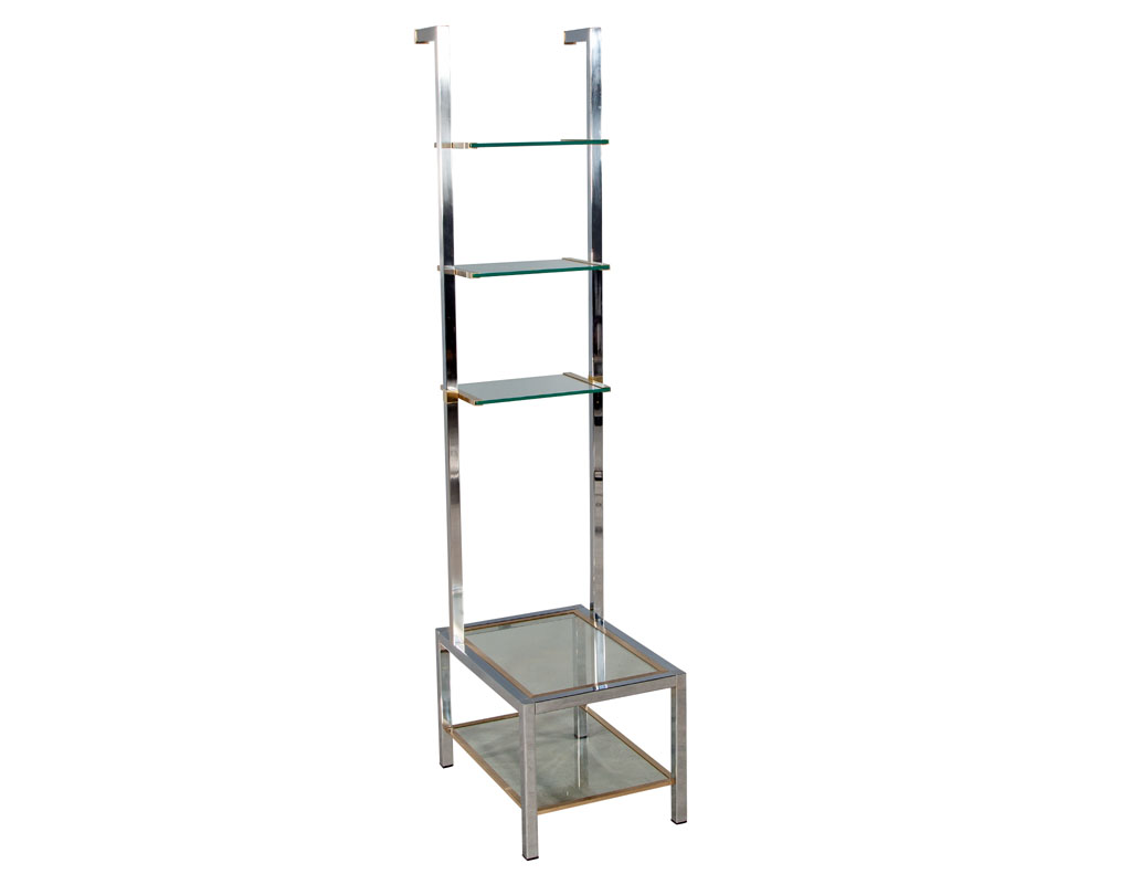 C-3101-Pair-Modern-Stainless-Steel-Brass-Bookshelves-Wall-Units-005
