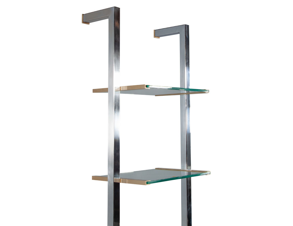 C-3101-Pair-Modern-Stainless-Steel-Brass-Bookshelves-Wall-Units-007
