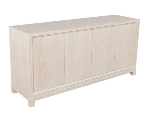 Modern Cerused Oak Sideboard Buffet in Natural Wash Finish