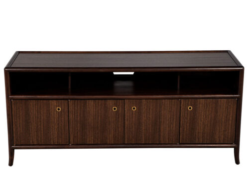 Modern Media Cabinet Sideboard in Zebrawood by Baker Furniture