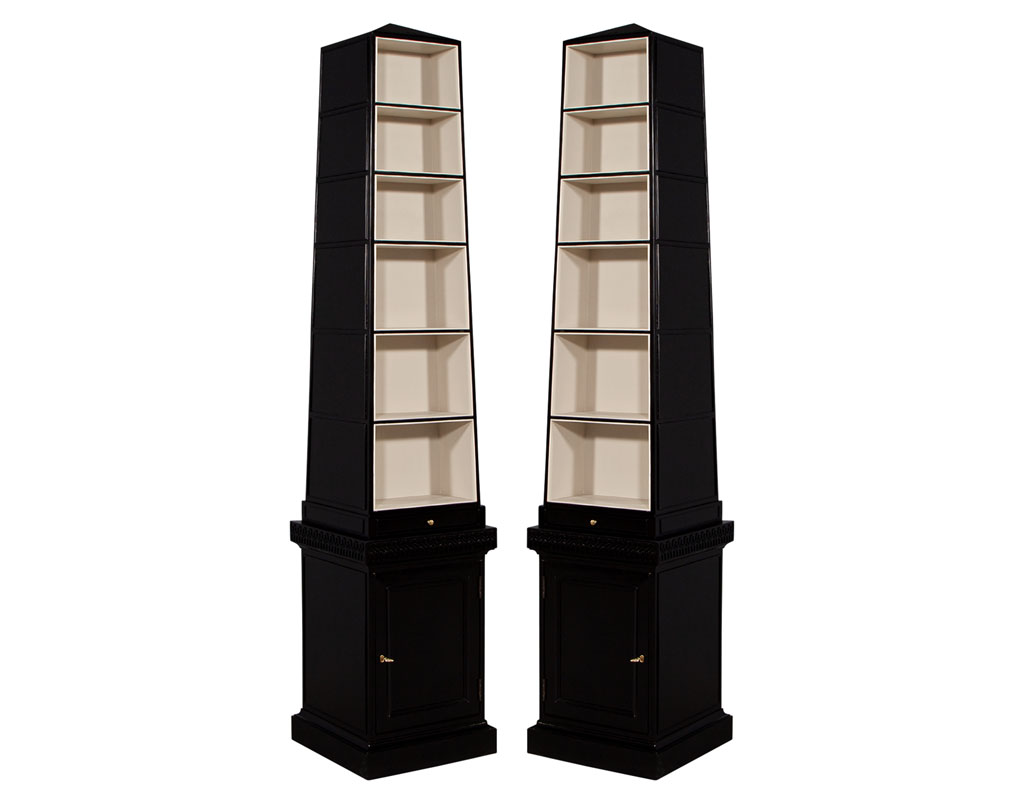 C-3104-Pair-Abstract-Obelisk-Bookshelves-Cabinets-Baker-Furniture-001