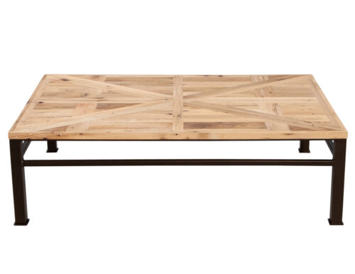 Modern Oak Dining Table with Black Metal Frame by Ellen Degeneres Wess Table