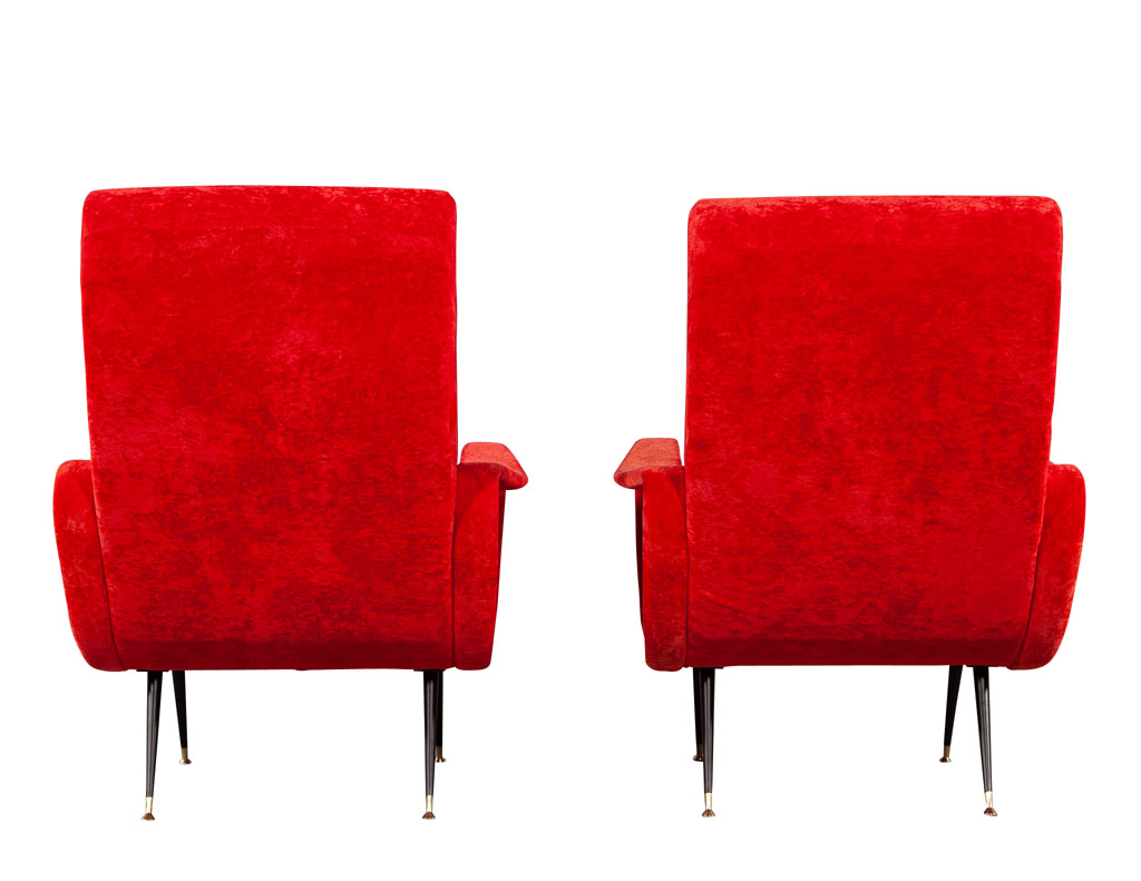 LR-3383-Pair-Vintage-Red-Velvet-Italian-Modern-Lounge-Chairs-Zanuso-Style-006