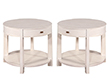 Pair of Round Bleached Side Tables by Barbara Barry