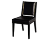 Set of 10 Carrocel Custom Nevio Black Leather Dining Chairs with Brass Detailing