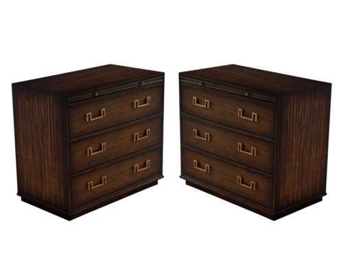 Pair of English Traditional Style Mahogany Nightstand Chests