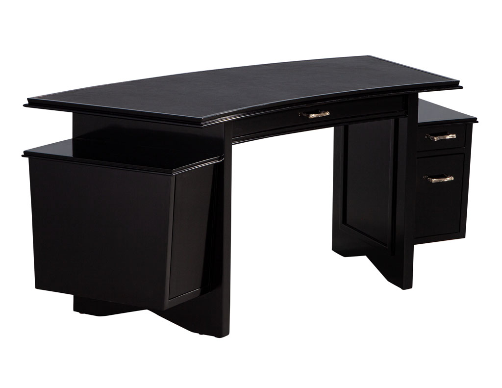 Black cheap curved desk