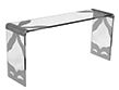Vintage Etched Glass Pace Collection Console Table