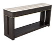 Modern Marble Top Walnut with Brass Detail Console Table