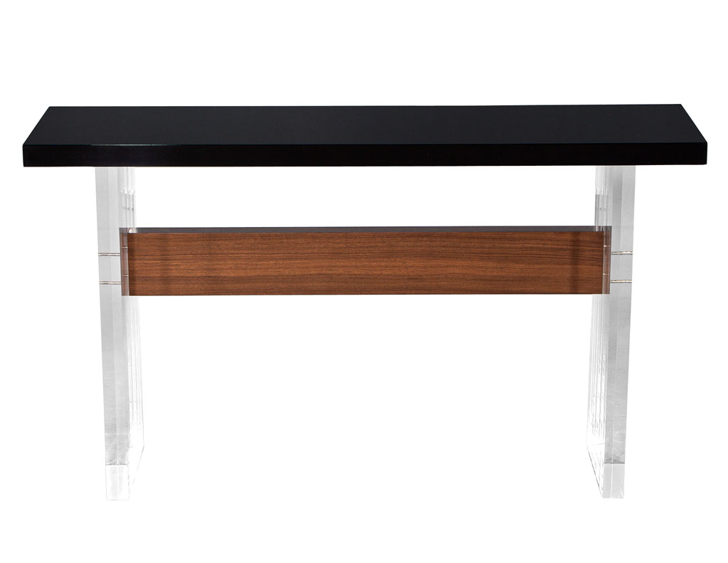 CE-3411-Custom-Modern-Acrylic-Walnut-Console-Table-001