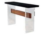 CE-3411-Custom-Modern-Acrylic-Walnut-Console-Table-0011